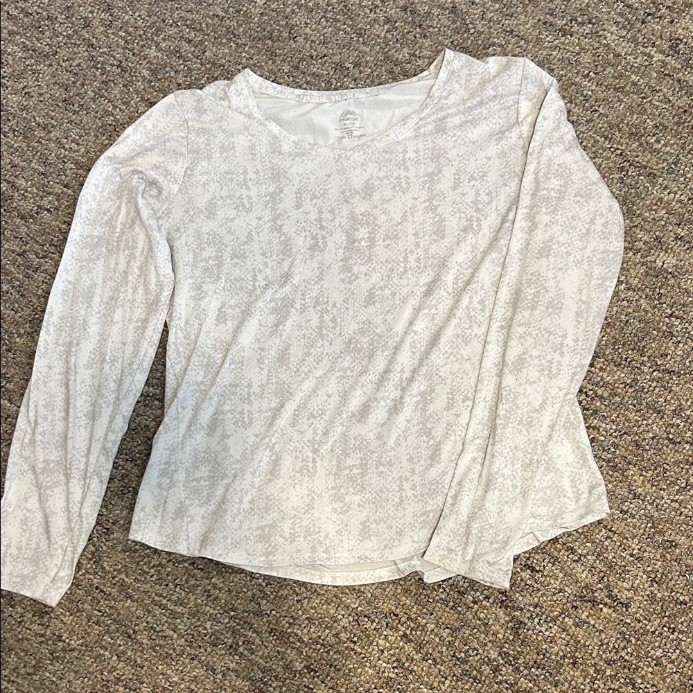 RBX Subtle Pattern white/grey Long Sleeve athletic Top